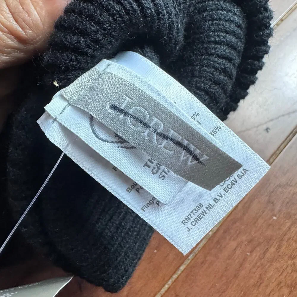 J. Crew Women's Cashmere Tech-Touch Gloves Black Winter Tech Warm BM740 NWT